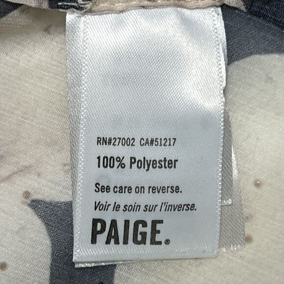 PAIGE Floral Sheer Tie Neck Blouse Women’s L Multi Romantic Swiss Dot - Picture 7 of 15